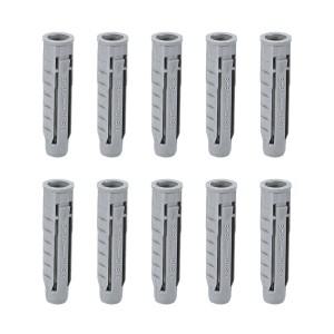 Uxcell 24피스 10mmX50mm 플라스틱 확장 파이프 컬럼 콘크리트 앵커 벽 플러그 그레이 홈 가든 DIY 응용 프