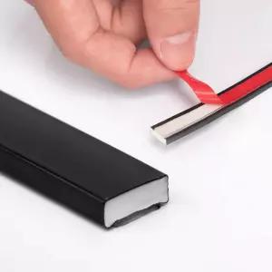 Art3dwall 패널 뒷면 스크래치 타일 가장자리용 Peel and Stick 10피트 블랙 PVC 트림 방수·방진 유연
