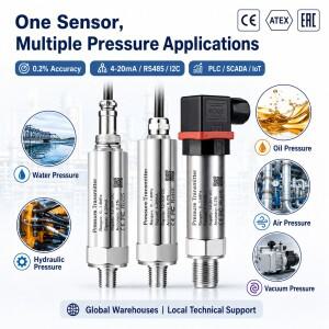 압력 트랜스미터 4-20mA 0-10V 5V 3.3V RS485 모드버스 I2C 산업용 센서 WiFi (물탱크  보일러  액체 가스