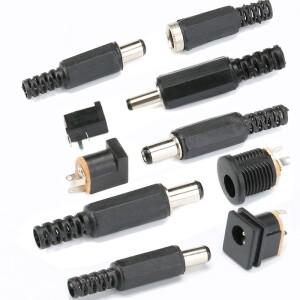 10피스 DC 5.5x2.1mm 3.5x1.3mm 2.1 2.5 커넥터 전원 플러그 남성 여성 잭 소켓 너트 패널 마운트 어댑터