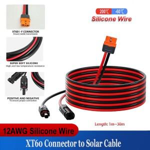 XT60i 암-태양광 케이블 12AWG 3.4mm² 실리콘 XT60H-F 커넥터 패널 연장 충전