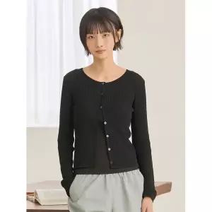 TOPTEN 여성 리넨블렌드 립 가디건_MSG2EC2301 136198