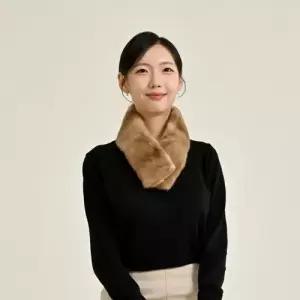 우진모피 우진모피 WJ) 코펜하겐퍼 휘메일 파스텔 양면 밍크머플러 국내생산 본사직영