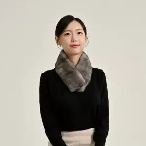 우진모피 우진모피 WJ) 코펜하겐퍼 휘메일 블루아이 양면 밍크머플러 국내생산 본사직영
