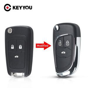KEYYOU 2/3/4/5 버튼 Opel For Chevrolet Cruze Aveo Malibu Epica Lova 2009 Modified Filp Remote Key Ca