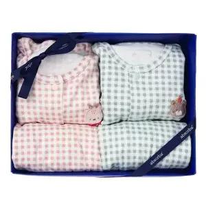 [NS홈쇼핑](압소바쌍둥이출산,백일,돌,유아내의세트)체키내의핑크+민트세트(AB2651AN46SET)..[36038658]