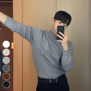 [모로엠] 남성 슬림 반목 긴팔 니트 티셔츠 ON-KNK-QWFL1XU7