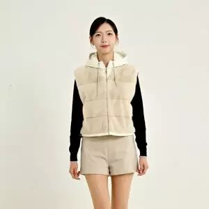 우진모피(WJ) 코펜하겐퍼 휘메일풀스킨 호리젠탈 후드밍크베스트 국내생산 본사직영