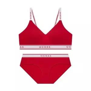 게스언더웨어 GUESS UNDERWEAR 코튼 컴피 브라렛 팬티 - 레드 5966277 OFWRP361RD