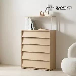 [장인가구](무료) 바담 E0 속깊은 5단 높은 서랍장 800+1단선반