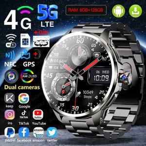 5G/4G 모든 네트워크 스마트 시계 1.95 인치 AMOLED 2100mah 배터리 8GB 128GB RAM 900W 카메라 GPS W F Google APP 다운로드 Smartwatch