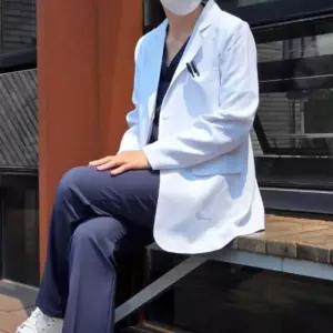 여성 고급 란우 의사가운 상의 가운자켓 가 의료 약국