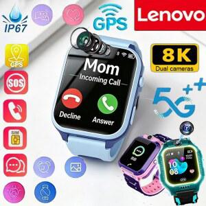 레노버 5G 8K 카메라 키즈 스마트워치 SOS GPS 위치추적 심카드 통화 어린이 스마트워치 방수 남아 여아 선물 안드로이드 OS 호환