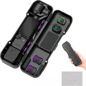 AMAZEAR DJI OSMO Pocket 4/3/Xtra Muse 액세서리용 휴대용 보호 케이스 실리콘 라이닝 하드 커버 7개 렌즈