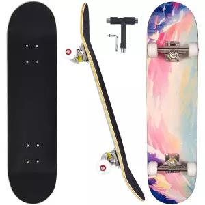 초보자용 스케이트보드 성인 청소년 78.7cm 7겹 단풍나무 더블킥 오목 롱보드