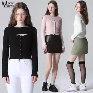 [모리모리스(Morry Morris)] 골지 단추 세트 티셔츠