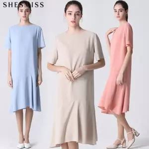 [쉬즈미스(SHESMISS)] 러플 헴 반팔 원피스