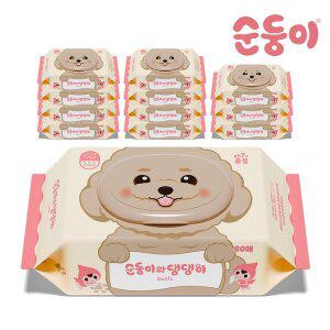 [순둥이] 댕댕이 강아지 물티슈 베이직 캡형 80매 12팩