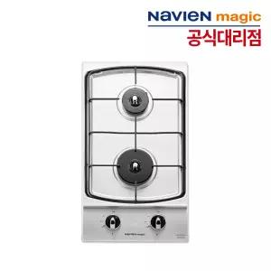 나비엔매직 빌트인 가스레인지 2구 GRB-1102 매립형 가스쿡탑 타공 265x485