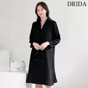 드리다 봄 가을 모던 카라 플리츠 빅사이즈 더블 정장 원피스 40-50대 미시 학부모룩 하객 상견례 모임