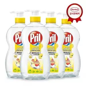 [헨켈][세제300ml 증정] 주방세제 프릴 베이킹소다/맑은식초 700ml(용기) x 4개