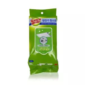 3M 스카치브라이트 정전기 청소포 대형 30매입 마른 먼지제거 청소걸레 막대걸레 일회용