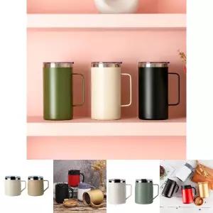 손잡이 머그 컵 사무실 회사 스텐 700ml/캠핑 개인용 컬러 보온 보냉 잔 가정용 뚜껑 텀블러 휴대용