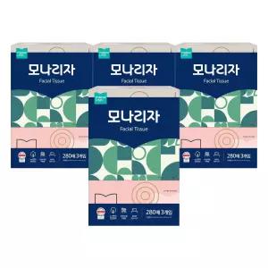 모나리자 280매x3입 x 4팩 각티슈 휴지 화장지