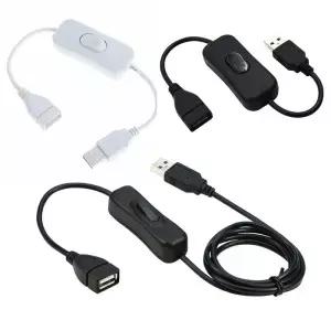 ON/OFF 연장 케이블이 있는 USB 스위치 28cm 1m 5V LED 스트립 라이트 스트링 가제트 전원 공급 장치 도구