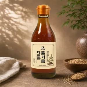 더진한 들기름 350ml 100% 통원물 전통방식 압착