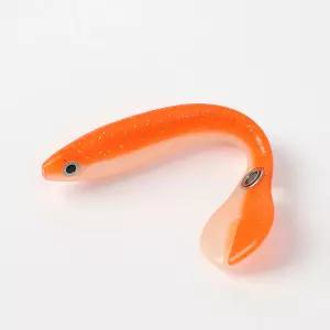 배스 민물 바다 낚시용 미꾸라지 루어 5P세트 오렌지 가짜미끼 소프트베이트