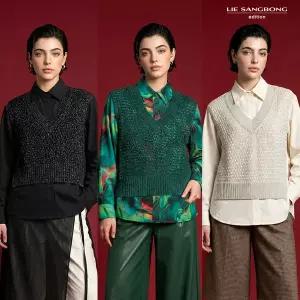 이상봉에디션 26FW 글램 니트 레이어드 셔츠