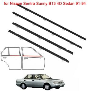 닛산 Sentra Sunny B13 4D 세단 1991-1994 용 자동차 사이드 윈도우 웨더 스트립 방수 압력 씰링