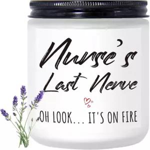 Tuniaops Funny Nurse 여성용 선물 천연 대두 왁스 라벤더 향 캔들 7oz 사 감사 졸업 은퇴 학 학생 RN 미래