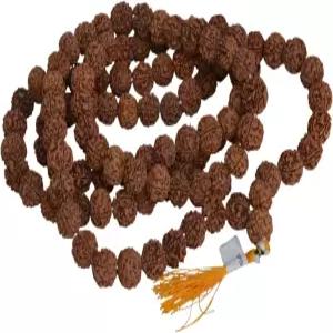 5 무키 루드락샤 칸타 말라 108+1 구슬 22mm 내추럴 네팔 루드락쉬 묵주 시바 신 자파 기도 명상 푸자 및