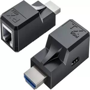 196FT HDMI 익스텐더 단일 이더넷 Cat5e/6 케이블 오디오 비디오 UHD 1080P60Hz 수암 RJ45 네트워크 LAN
