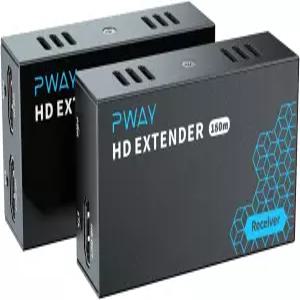 PWAY HDMI 익스텐더 500ft 이더넷 장거리 비디오를 통한 Cat5e/6 발룬 IP 키트 지연 없음 기가비트