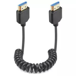 Duttek 8K HDMI 코일드 케이블 1 FT4 48Gbps 짧은 남성 대 지원 8K60Hz HDR eARC VRR 카메라 ATOMOS 닌자 V