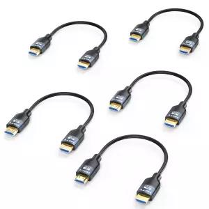 8K HDMI 2.1 케이블 0.5FT(6인치)5팩 초고속 48Gbps HDR10 eARC SBTM QMS HDCP 2.3 지원 모니터 PC 노트북