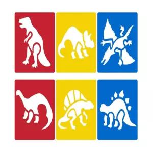다모음집 키즈맘아트 미술놀이 스텐실 (공룡) 유치원미술활동 벽화도안 스텐실도안