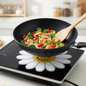 주방용품 실리콘깔개 유리섬유 인덕션덮개 받침대 보호 냄비패드 원형 매트