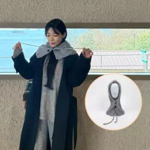 니트 후드넥워머 바라클라바 그레이