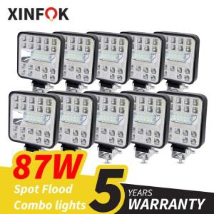 자동차 LED 작업 조명 콤보 빔 3030 SMD 87 와트 슈퍼 밝은 홍수 스팟 6500K DC 12-24 볼트 스포트라이트