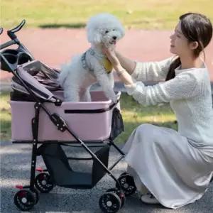 오너클랜 반려견 개모차 시트 분리형 원터치 폴딩 강아지 유모차 강아지유모차 고양이유모차