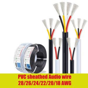 전자 와이어 7 6 5 4 3 2 코어 피복 케이블 28 26 24 20 18 22AWG 스피커 LED 스트립 태양 전지 DIY용 전선