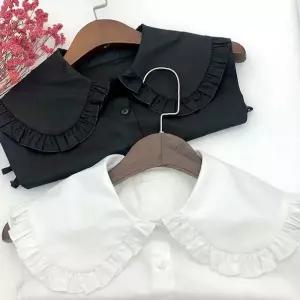 넥셔츠 레이어드 프릴 빅페이크 카라 페이크 레이스케이프 넥레이스 목칼라
