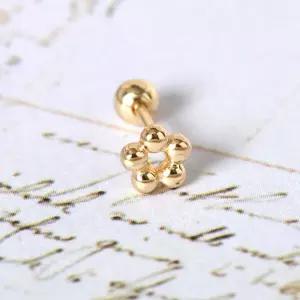 14K GOLD 볼 플라워 꽃 베이직 골드 금 피어싱 14K피어싱