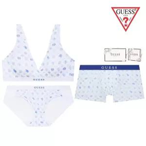 [백화점정품] 게스언더웨어 심볼로고 노와이어 커플속옷세트 ODWBR796ODWBP796ODMDR796BU