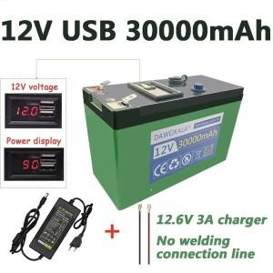 태양 에너지 전기 자동차 LED 조명용 충전식 배터리 팩 12V 리튬 30Ah 18650 3A