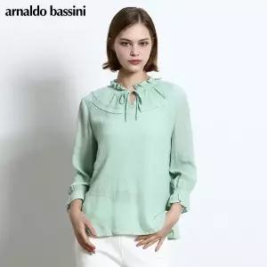 [아날도바시니(ARNALDO BASSINI)] 프릴 카라 블라우스 (택가격 178000원)